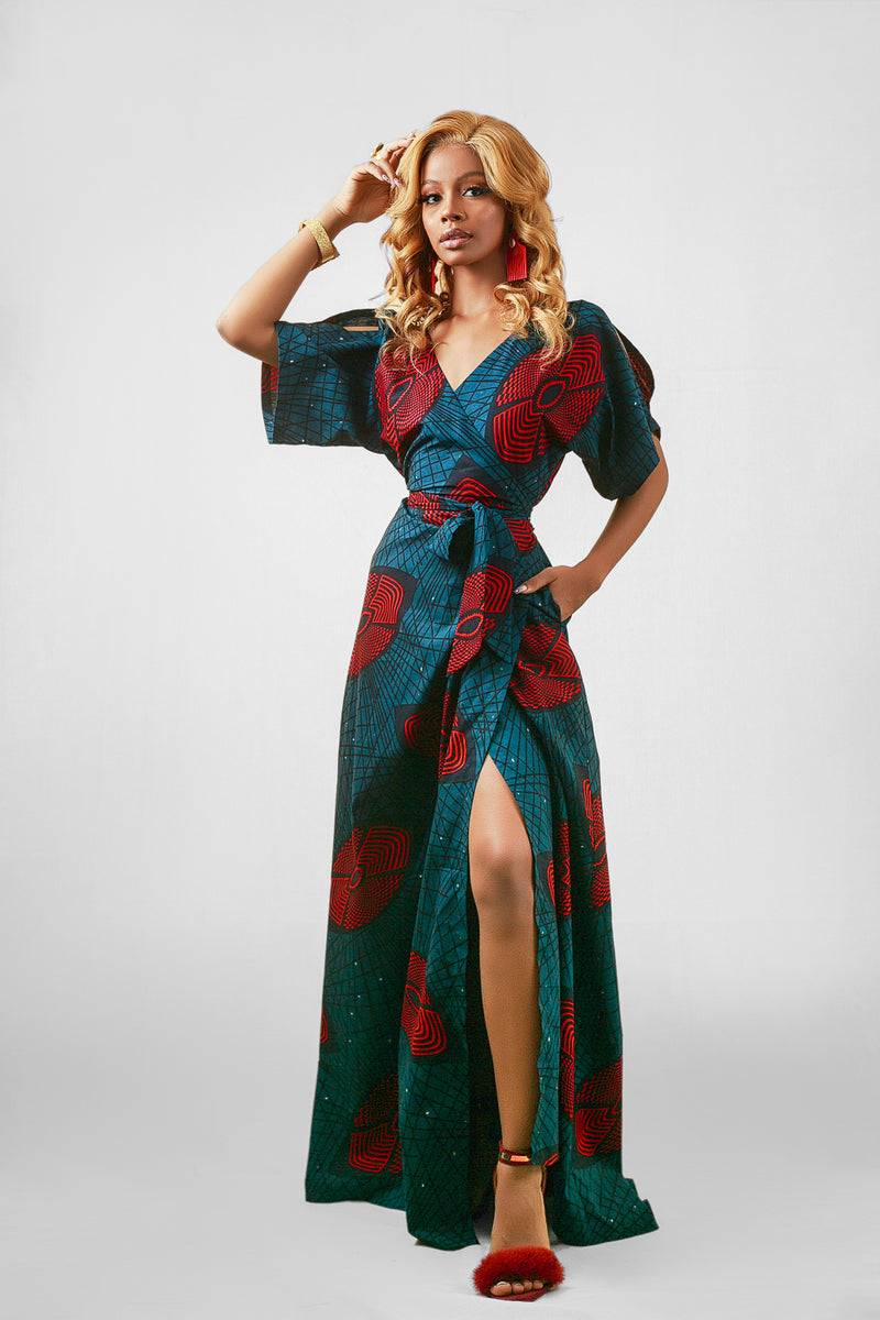 African Ankara Farai Wrap Dress – Tufafii